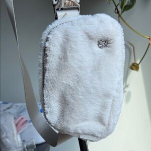 Lululemon Athletica White Faux Fur Crossbody Bag